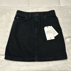 Jack Wills Black Jean Skirt